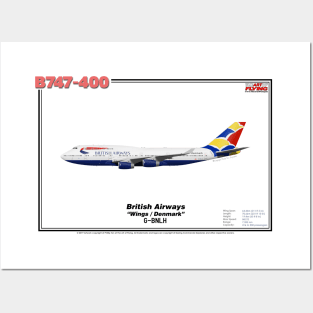 Boeing B747-400 - British Airways "Wings / Denmark" (Art Print) Posters and Art